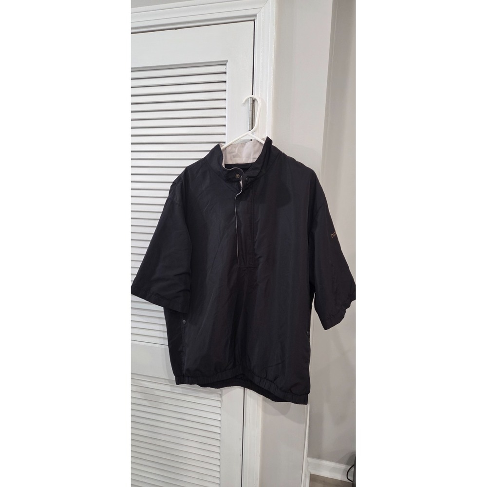FootJoy DryJoys Mens Black Golf Pullover 1/4 Zip Short Sleeve Jacket Large